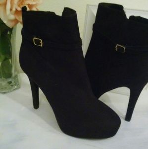 Black Suede Bootie-H&M