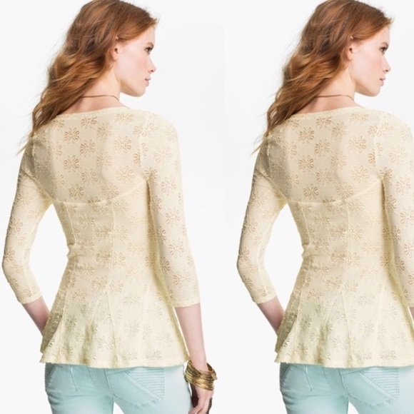 Free People Ivory Daisy Peplum - Picture 2 of 5