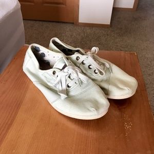 TOMS Iridescent White Canvas Shoes