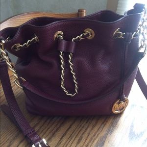 Michael Kors burgundy red shoulder bag