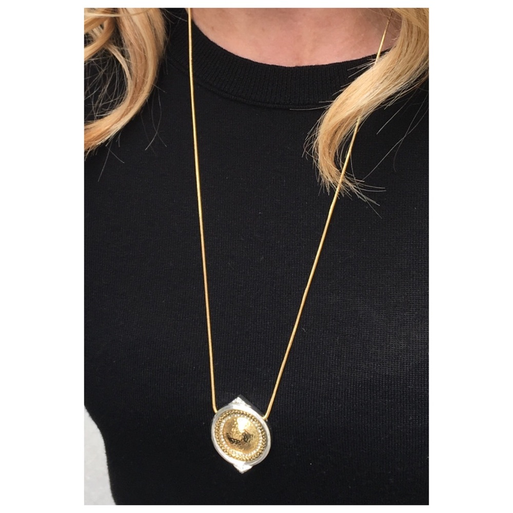 House of Harlow Golden Scutum Necklace.