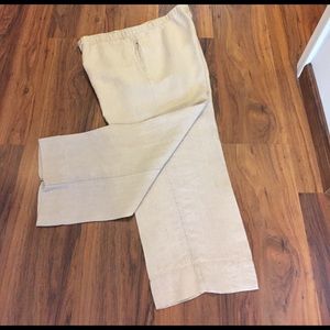 J. Jill linen cropped wide leg pants size M
