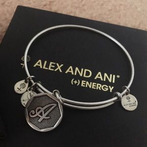 Alex and Ani initial A charm bangle