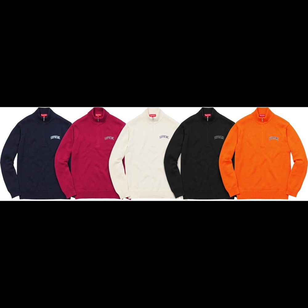 Supreme half-zip sweater in black