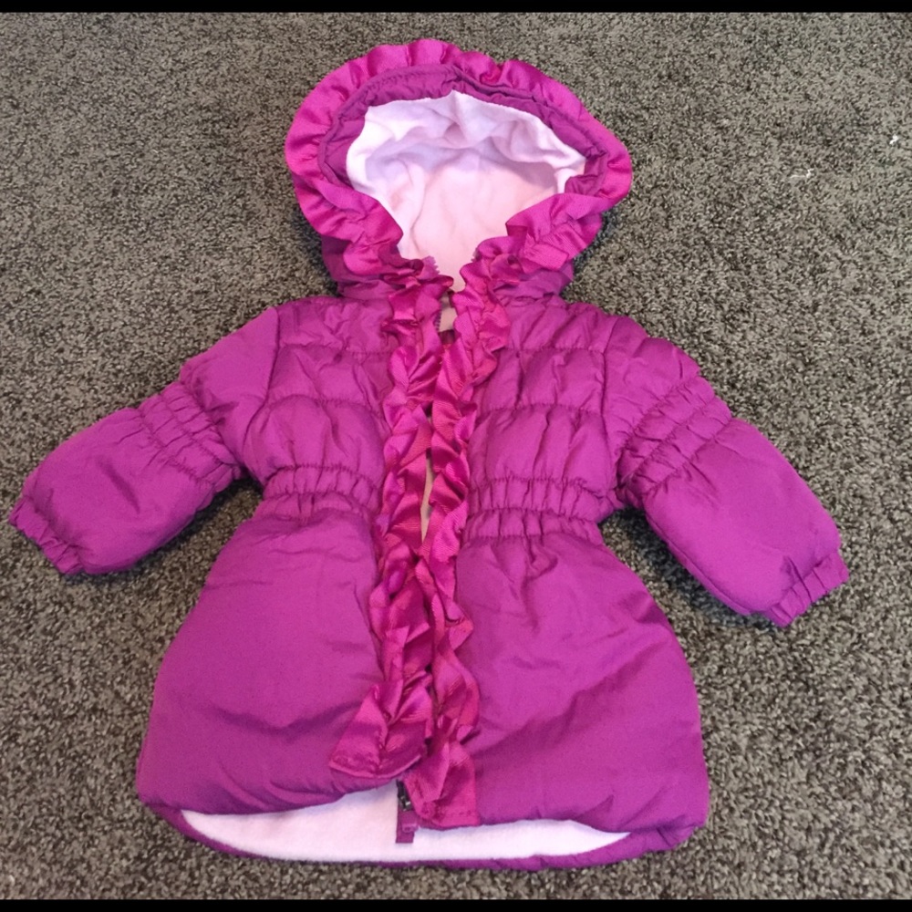 Magenta Puffer Jacket Coat