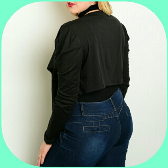 “New Listing” BLACK WITH SEQUINS CARDIGAN - Picture 2 of 3