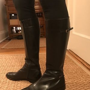 Black calf riding boots