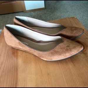 Faux Suede Slip-ons by 'CL by Laundry' in Fawn
