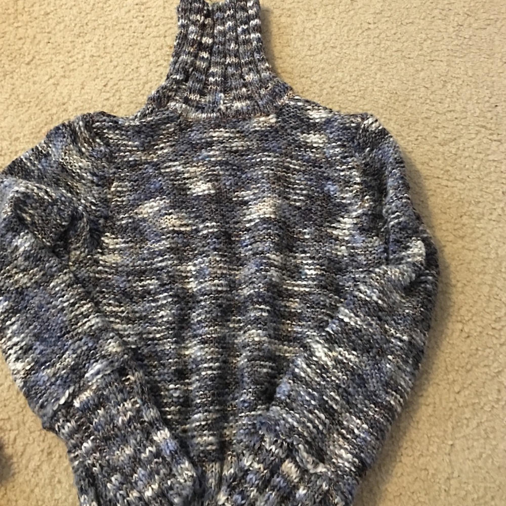 Beautiful blue white print turtleneck sweater