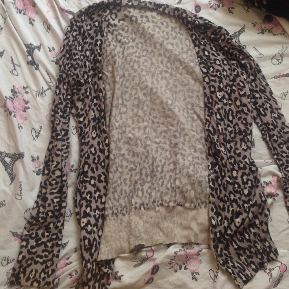 Old Navy Leopard Print Button-Down Cardigan