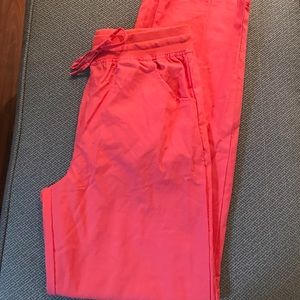 Coral Scrub Pants