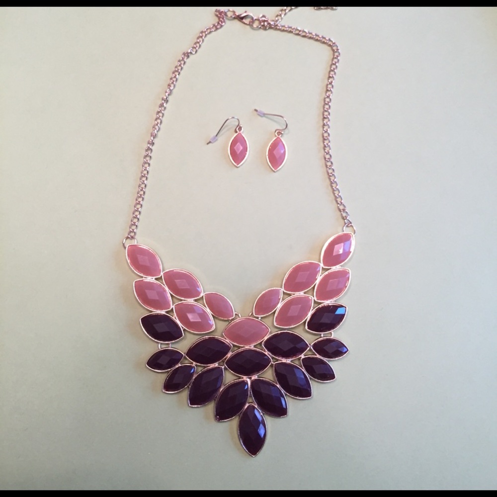 Matching statement earring and necklace set