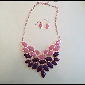 Matching statement earring and necklace set