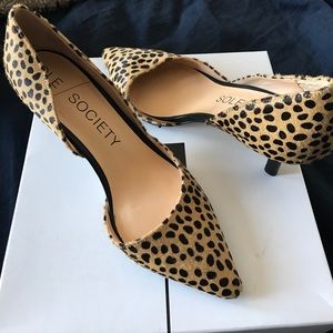 Sole society leopard calf print kitten heels  8.5