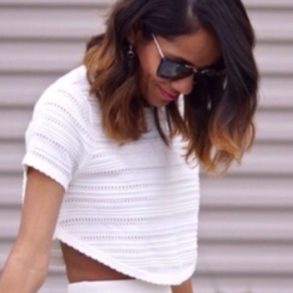 New Torn by Ronny Kobo Lena XS pointelle crop top - Picture 2 of 8