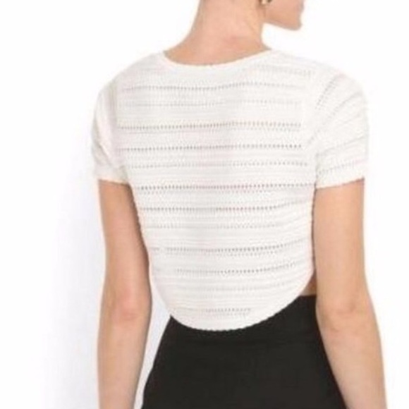 New Torn by Ronny Kobo Lena XS pointelle crop top - Picture 3 of 8