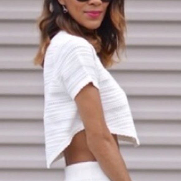 New Torn by Ronny Kobo Lena XS pointelle crop top - Picture 4 of 8