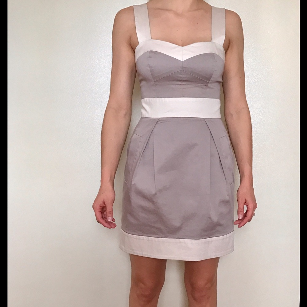 French Connection taupe/tan cocktail dress