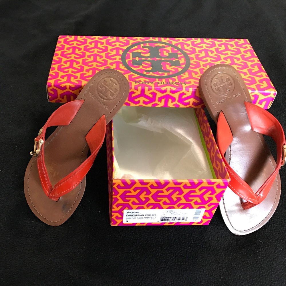 Tory Burch Nora flat Thong Patent Calf