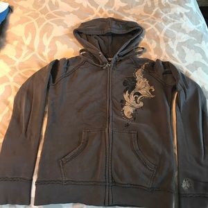 Miss Me Zip-Up Hooded Sweatshirt