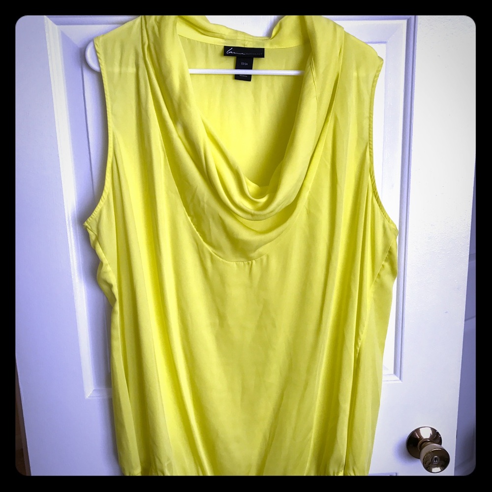 Sleeveless yellow blouse