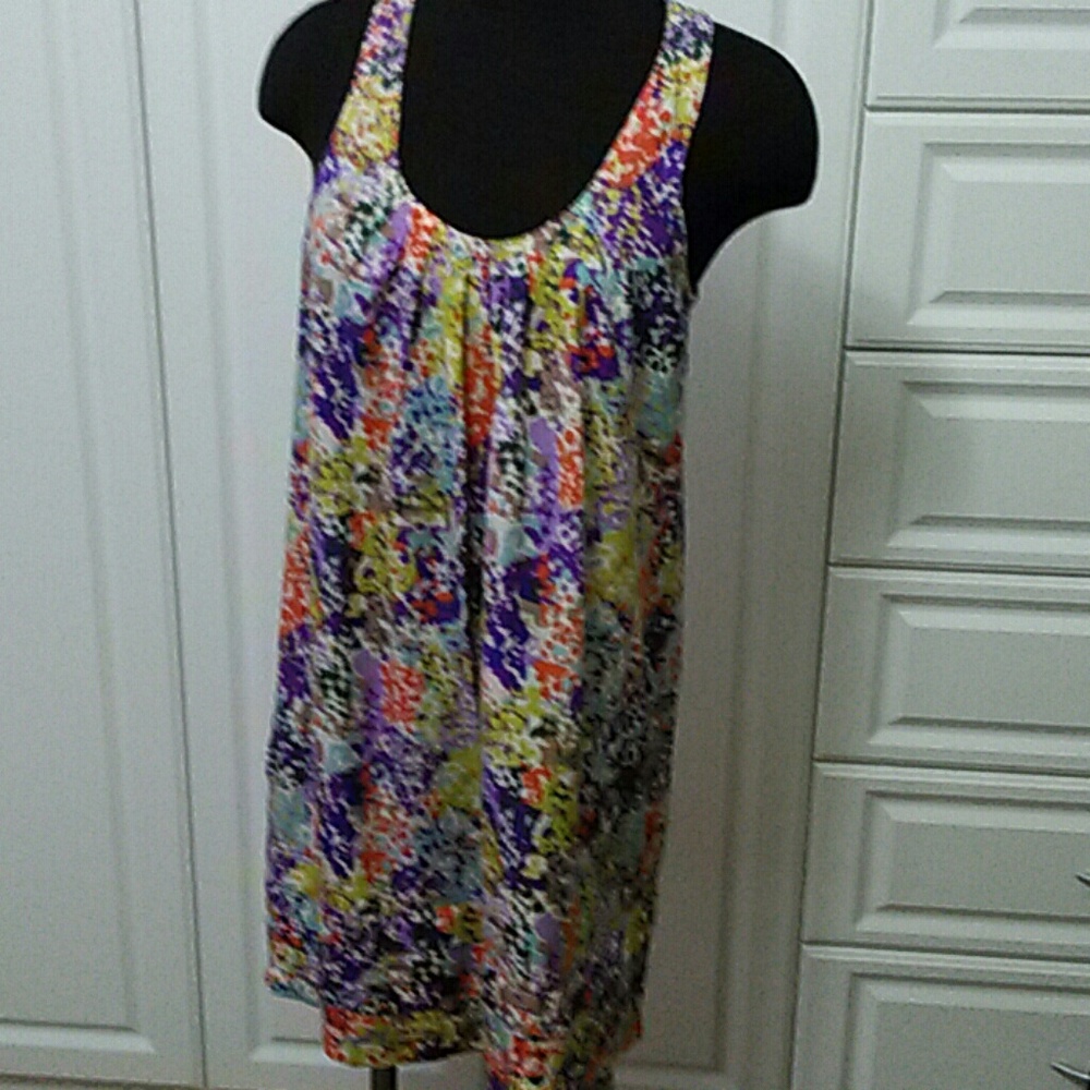 New Directions Abstract Watercolor Dress