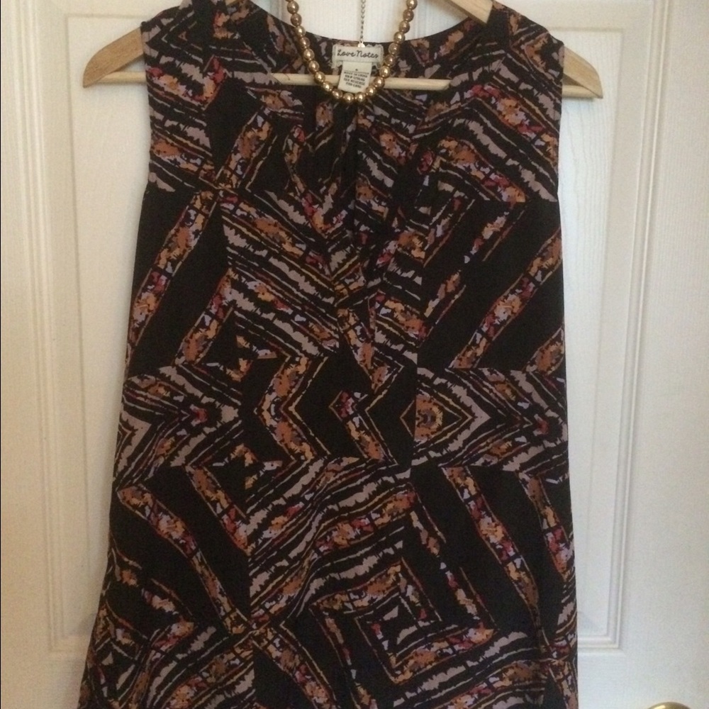 Cute Love Notes Black Pattern Top - Small