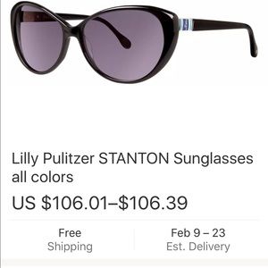 New Lilly Pulitzer Maren Pink Sunglasses with Case