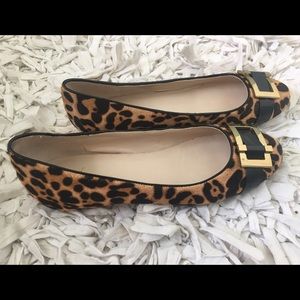 Franco Sarto calf hair leopard print ballet flats