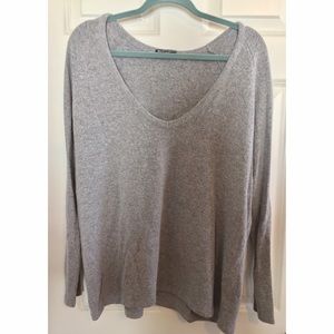 Brandy Melville v neck grey sweater