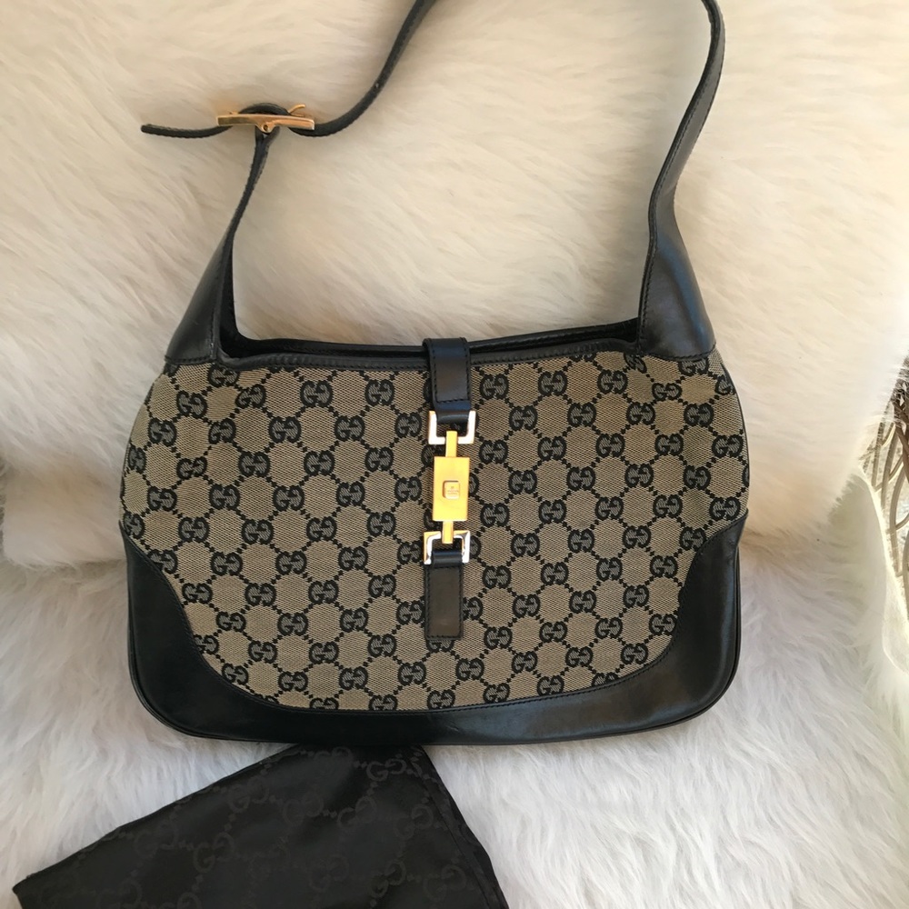 RARE GUCCI JACKIE-O GG MONOGRAM HOBO BAG
