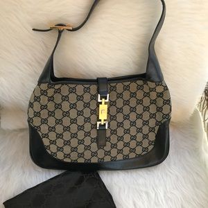 RARE GUCCI JACKIE-O GG MONOGRAM HOBO BAG