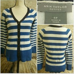 💜Ann Taylor Striped Cardigan