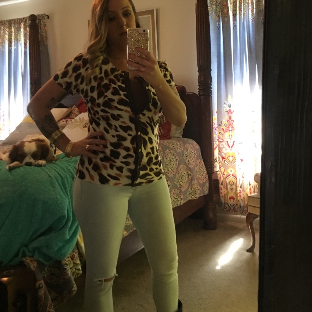 Anne Klein leopard print sweater