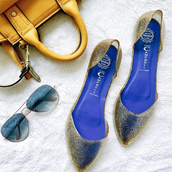 Jeffrey Campbell Shoes - Jeffrey Campbell Jelly Flats Gold