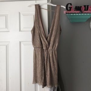 Charlotte Russe rose gold/metallic romper