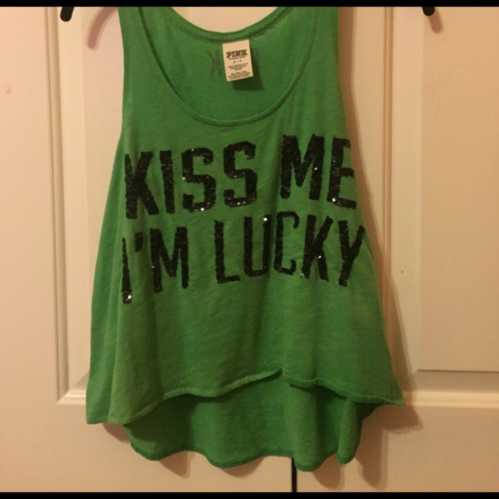 PINK Victoria's Secret Kiss me I'm Lucky tank top