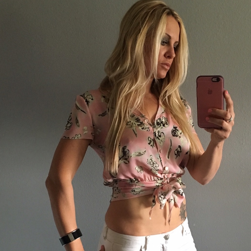 Authentic Chanel summer tie blouse