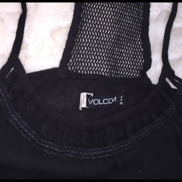 Volcom Black BabyDoll Style Top with Cutouts - Picture 3 of 4