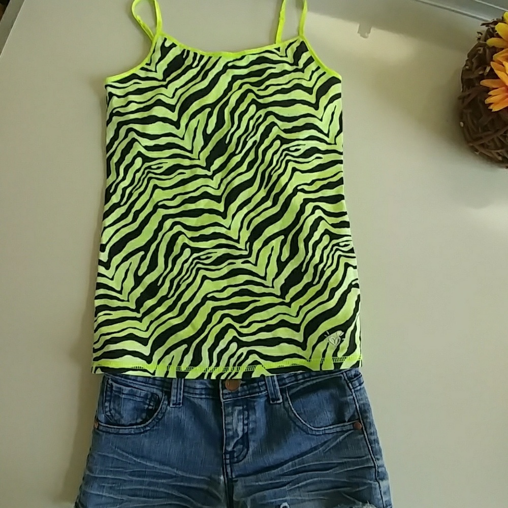 NWOT. Justice size 12 zebra print cami