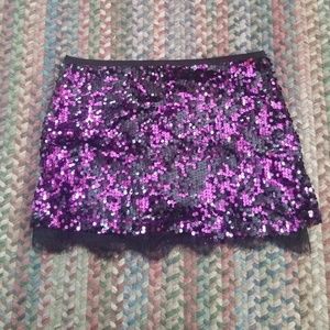 Baby Phat purble and black sequined mini skirt