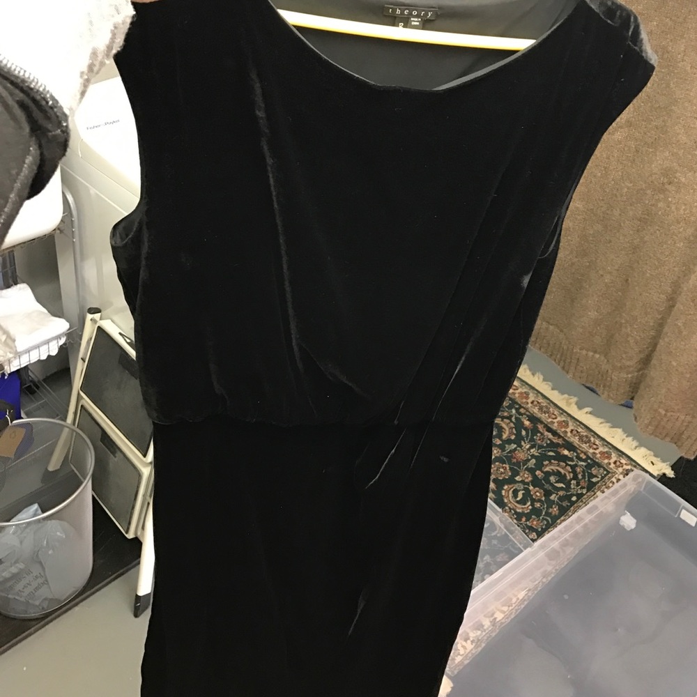 Black velvet theory dress