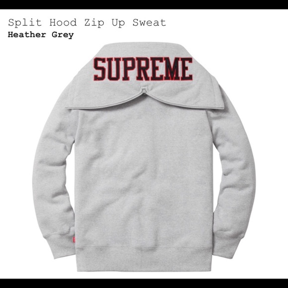 supreme split hood zip up