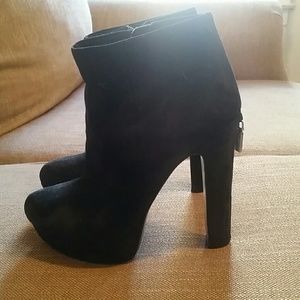 Black suede BCBG booties