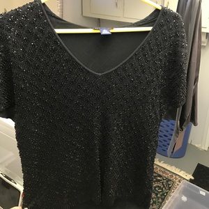 Black beaded shirt sleeve