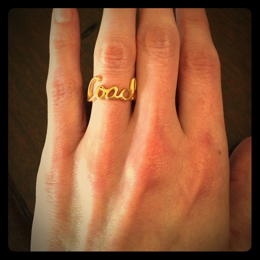 Coach Miranda Script Ring Sz 6