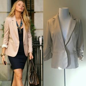 Cream Blazer with Single Button
