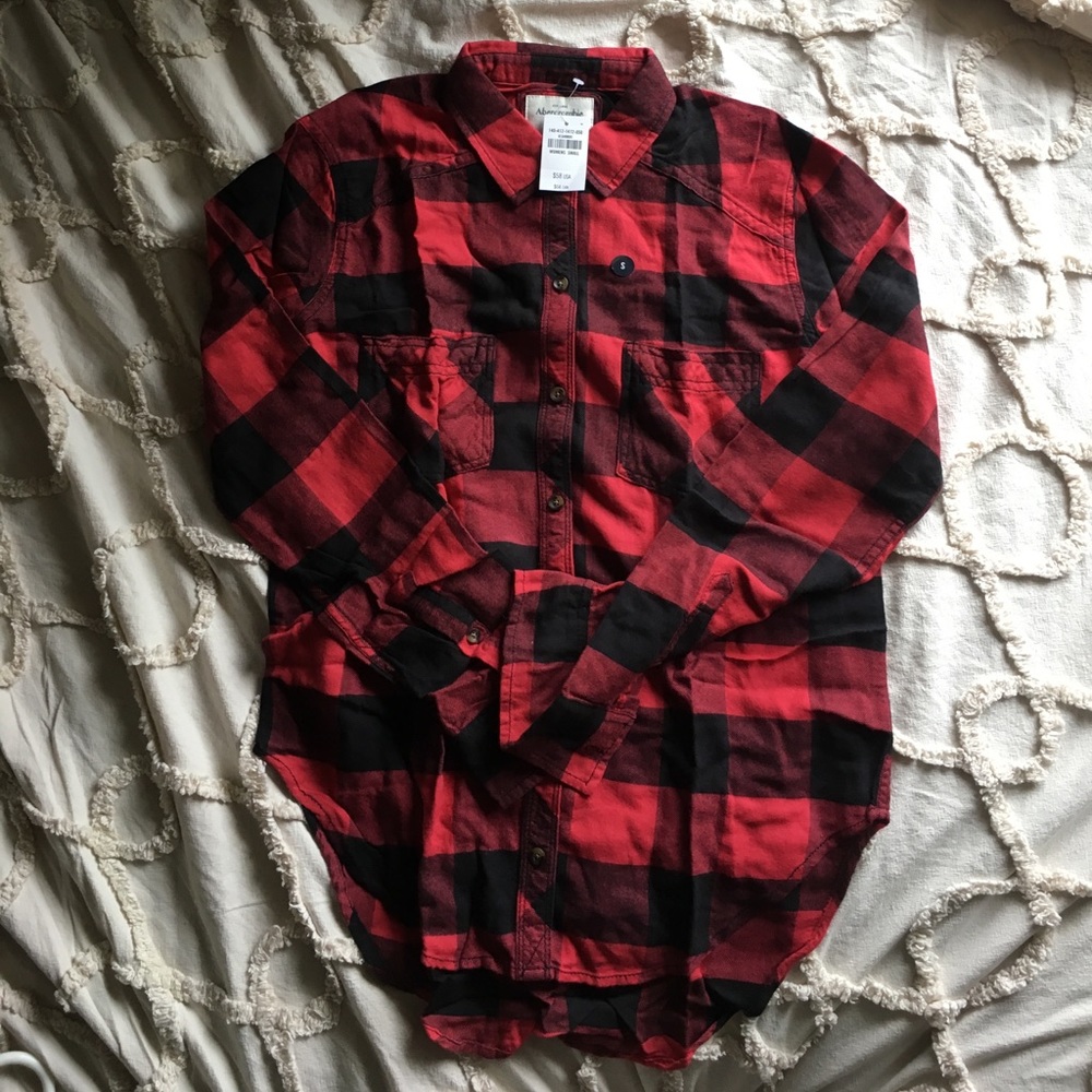 Abercrombie & Fitch S buffalo check plaid flannel