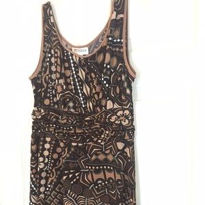 Black , brown and white sleeveless dress!