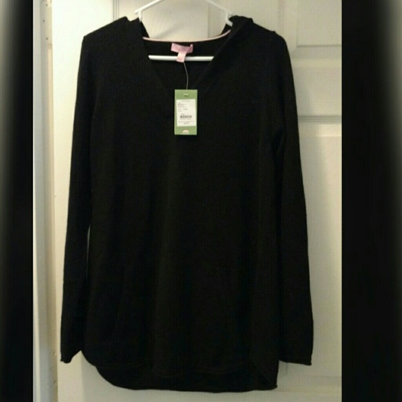 Lilly Pulitzer Sweaters - NWT Lilly Pulitzer Blk Cashmere Sawyer Sweater Lg